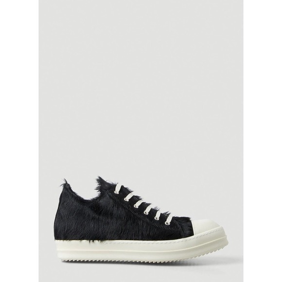 RICK OWENS Calf Hair pony Low Ramones in Black/Milk size EU 43.5 / US 10.5 main image 4